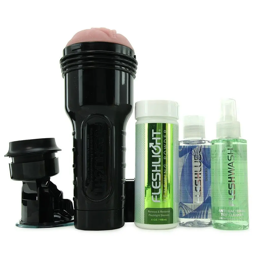 Мастурбатор Fleshlight Pink Lady Original Value Pack: присоска, змазка, чищення і відновлення - фото 2