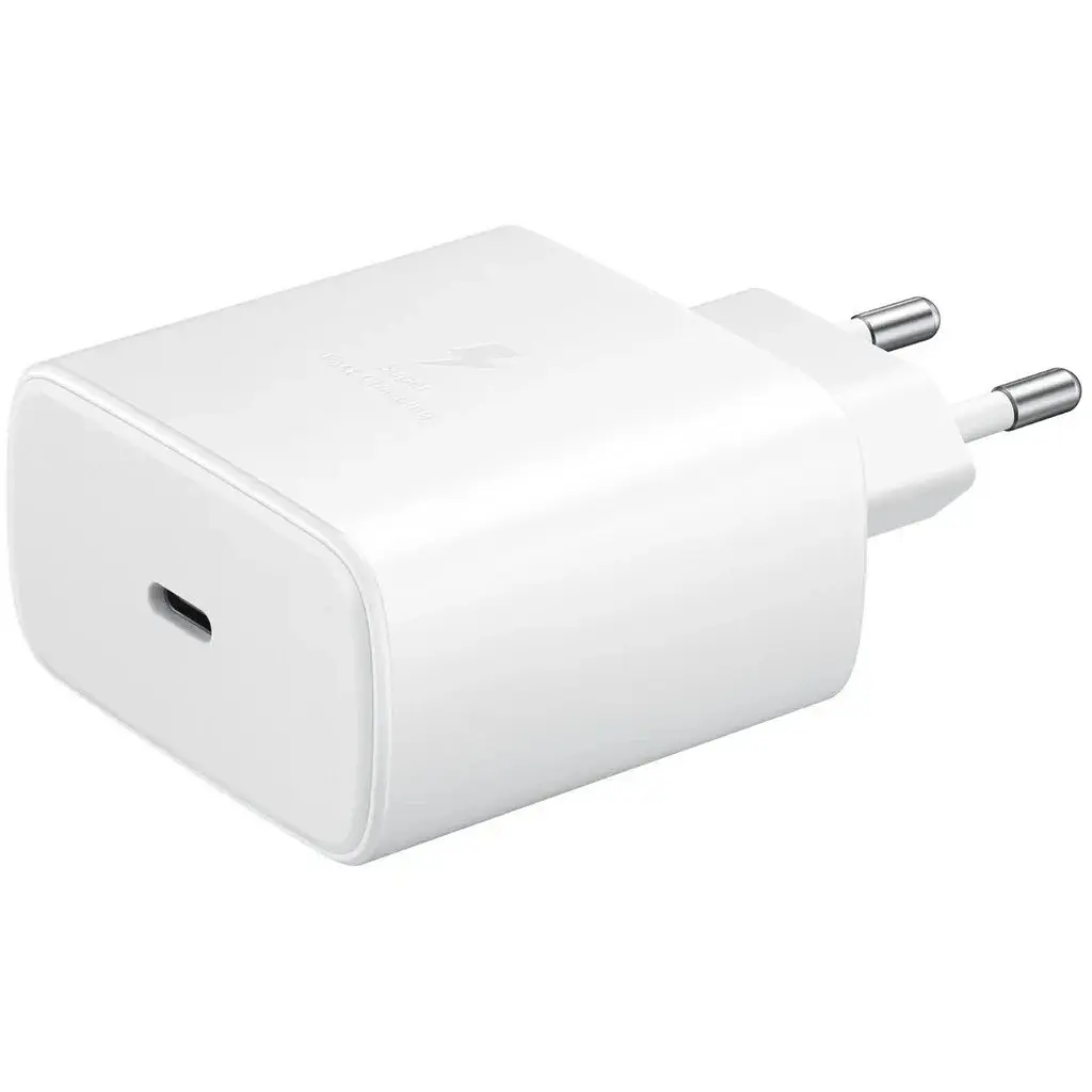 Зарядний пристрій - набір з кабелем для Samsung USB-C PD 45W блок + шнур комплект білий (EP-TA845NWE-HC) - фото 4