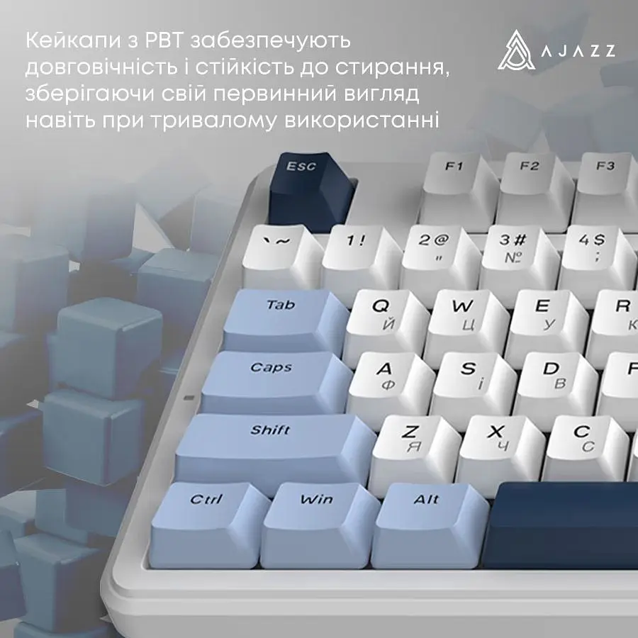 Клавіатура Ajazz AK870 V2 Flying Fish Switch White/Blue (AK870-V2-FF-BWB) [161036] - фото 10