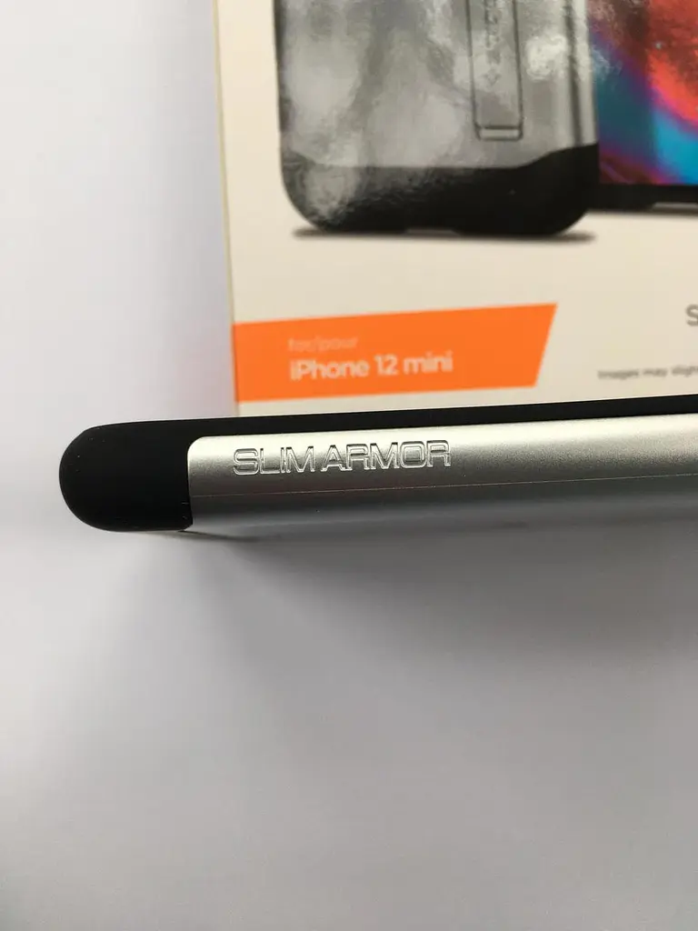Чохол протиударний із підставкою Spigen Slim Armor ACS01548 для iPhone 12 Mini (5.4") Satin Silver - фото 3