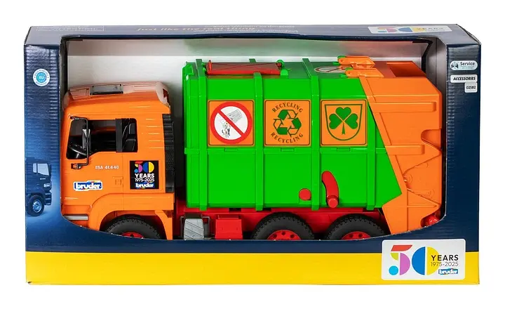 Набір іграшковий Сміттєвоз MAN TGA Bruder 1056 Різнокольоровий shop (4001702010560) - фото 3