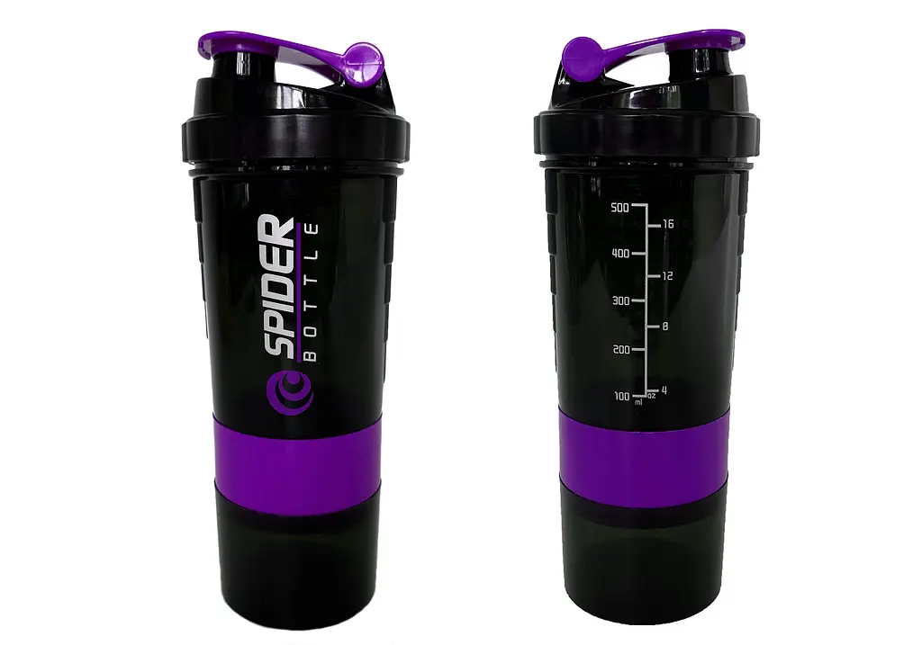 Шейкер спортивний EasyFit Spider 0,5 л Чорно-фіолетовий (EF-7200-V)