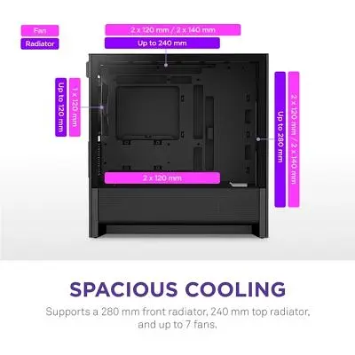 Корпус для ПК NZXT H3 Flow All Black (CC-H31FB-01) - фото 5