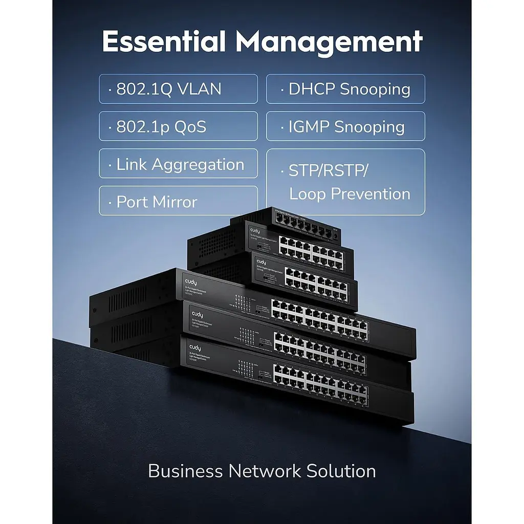 Комутатор Cudy GS1024E 24-Port Gigabit Easy-Managed Switch (GS1024E) - фото 5