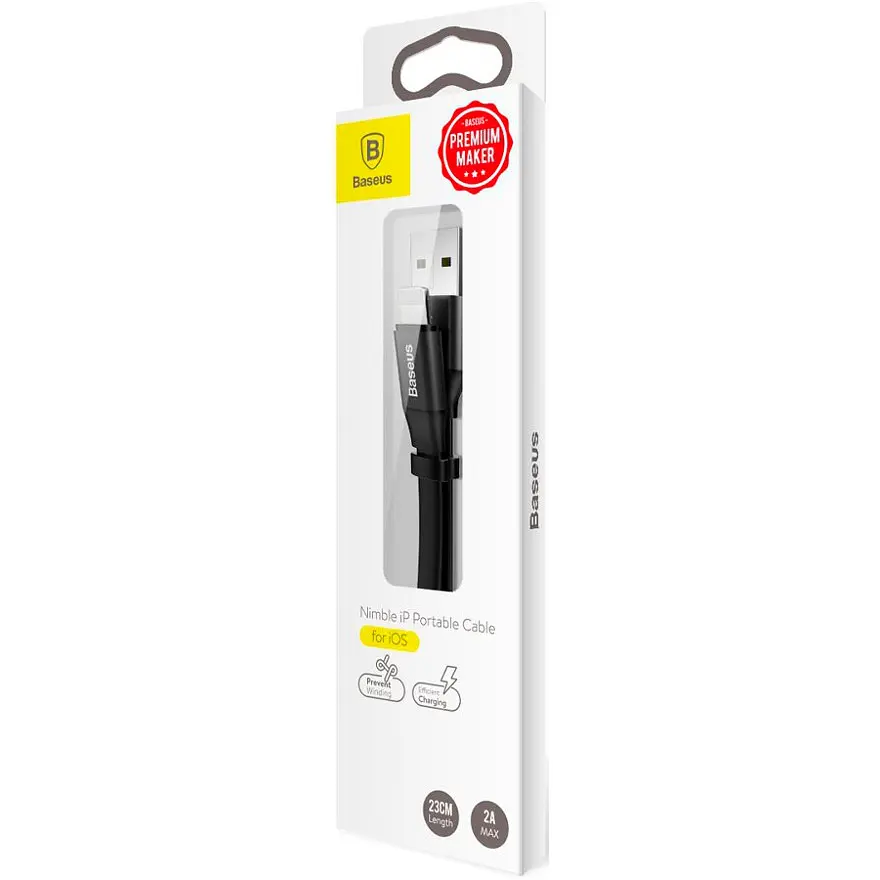 Кабель Baseus Nimble Portable USB to Lightning 0.23m Black (CALMBJ-B01) [86088] - фото 7