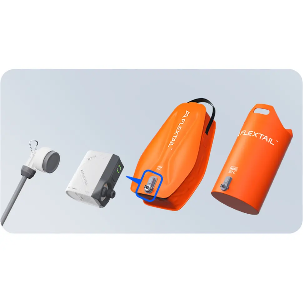 Душ портативний із ємністю та насосом Flextail Tiny Shower Bucket, 20л, помаранчевий - фото 2