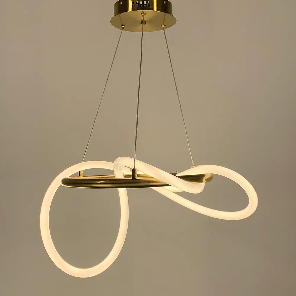 Латунная кольцевая люстра ELISION с гибкой LED лентой Line.F Диаметр 60см - фото 8