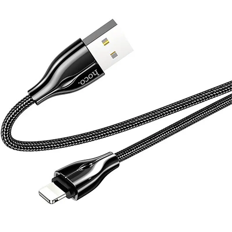 USB Cable Hoco U88 Amazing Colors Litghtning Black 1.2m - фото 6