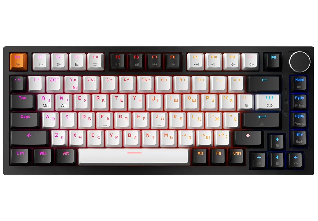 Клавиатура игровая механическая GamePro MK-160-B MAX USB Hot-Swap Outemu Magnetic Switch Black-White - фото 19