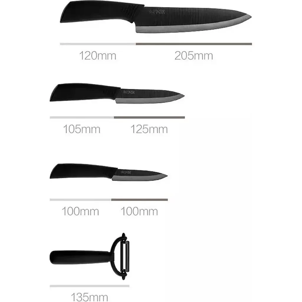 Набір ножів Xiaomi Huo Hou Nano Ceramic Knifes Set 4 предмета (HU0010) [36125] - фото 3