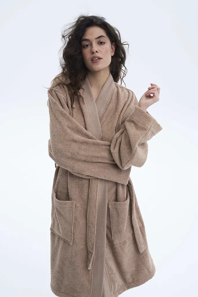 Халат-кимоно Lotus Home - Vera бежевый S/M - фото 4