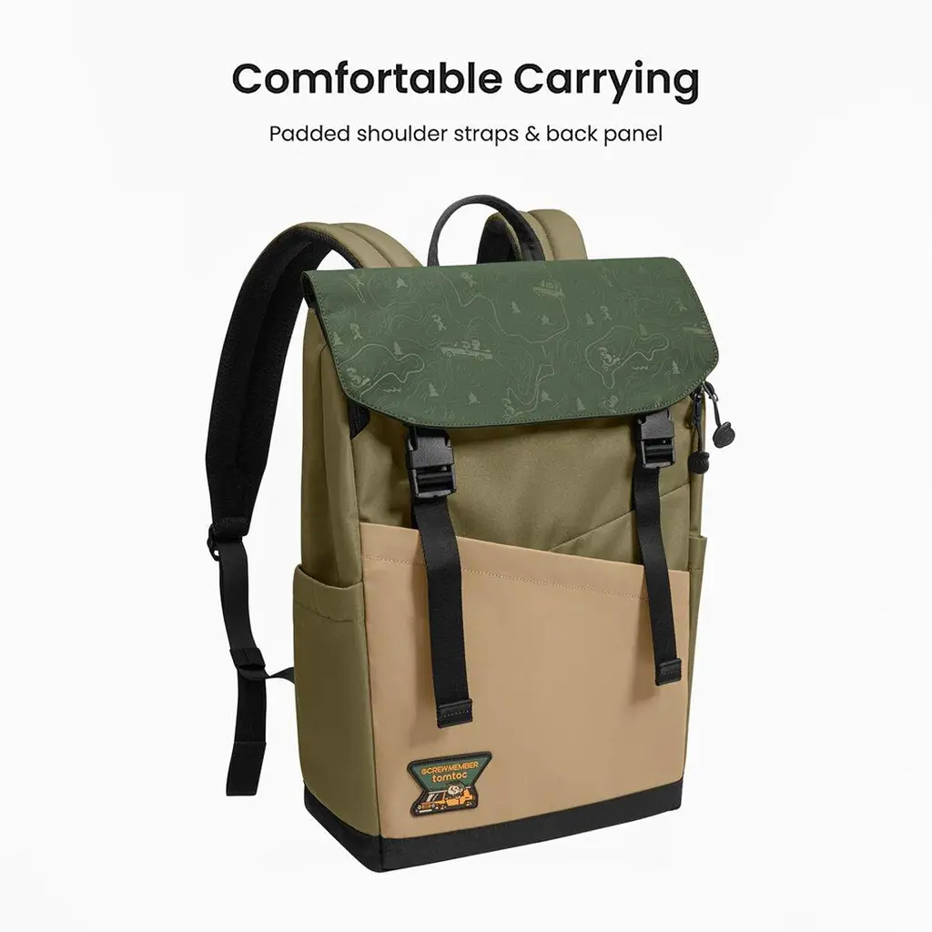 Рюкзак Tomtoc Slash-T64 Flip Laptop Backpack Green 15.6 Inch/18L T64M1T1GC - фото 2