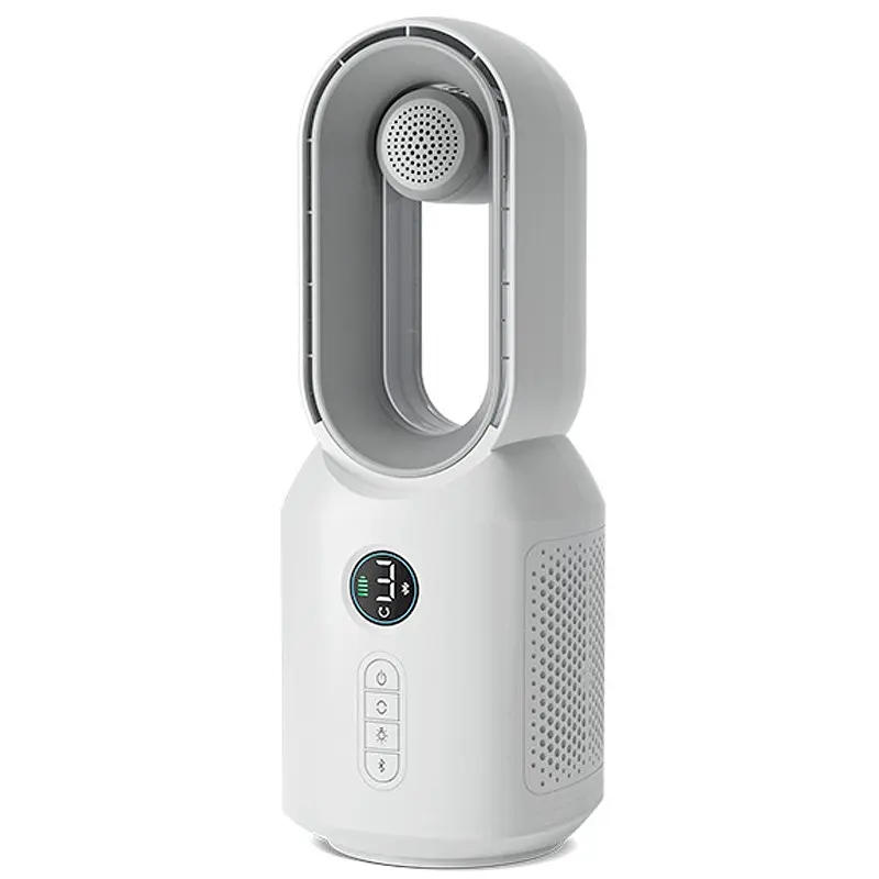 Настільний вентилятор F8 3in1 з Bluetooth-динаміком та нічником 4000mAh White Epik teh0029473 - фото 2