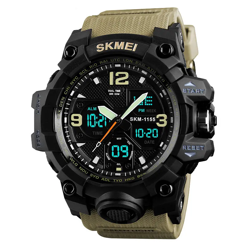 Наручний годинник чоловічий Skmei 1155 Khaki, 1155BKH (12280) - фото 2