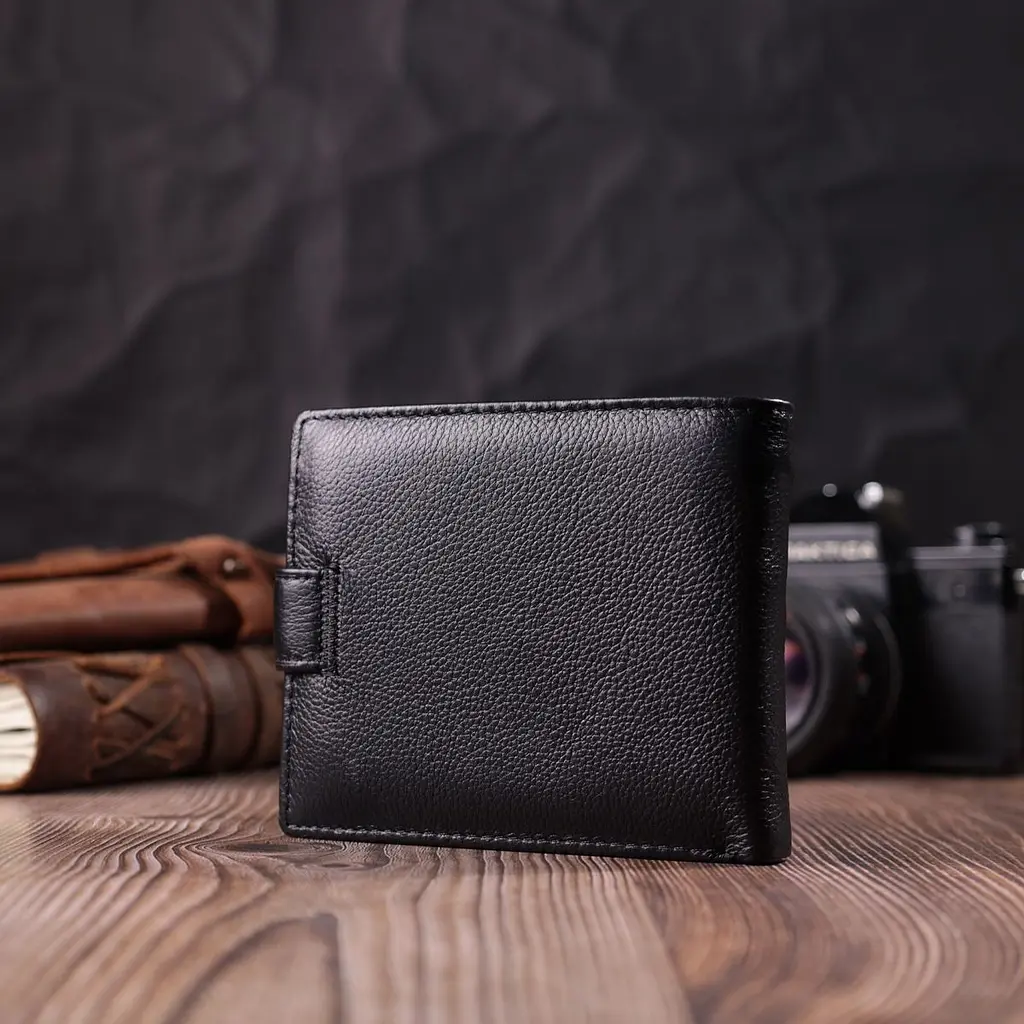 Горизонтальне портмоне для чоловіків із натуральної шкіри ST Leather 22459 чорний - фото 10