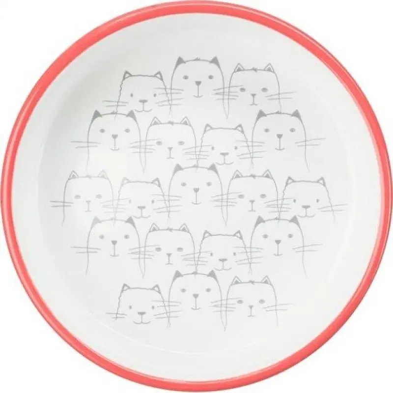 Миска для котов Trixie коротконосые породы керамическая 0.3 л 15 см красная с белым (24771) - фото 2