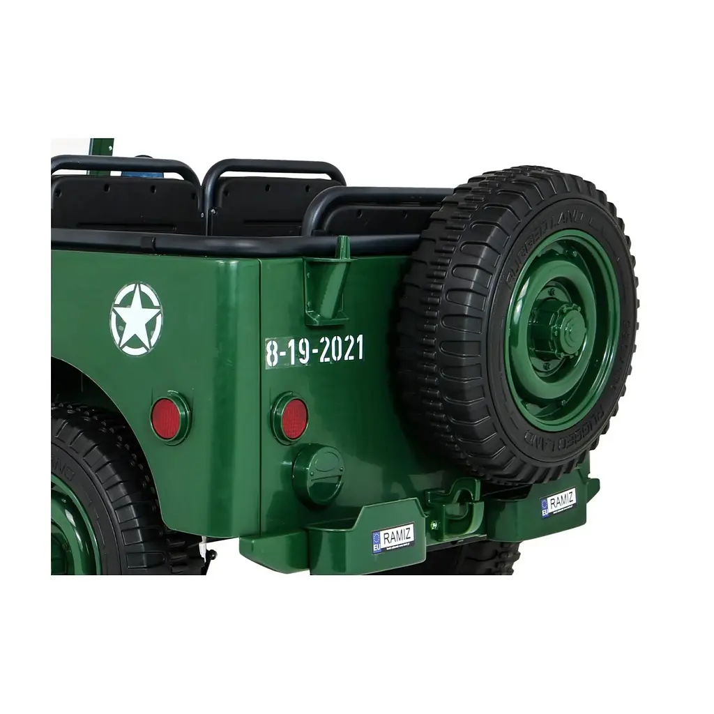 Электроавтомобиль военный Ramiz Retro Strong MP3 LED 24 В, зеленый (PA.JH-101.24V.ZIE) - фото 12