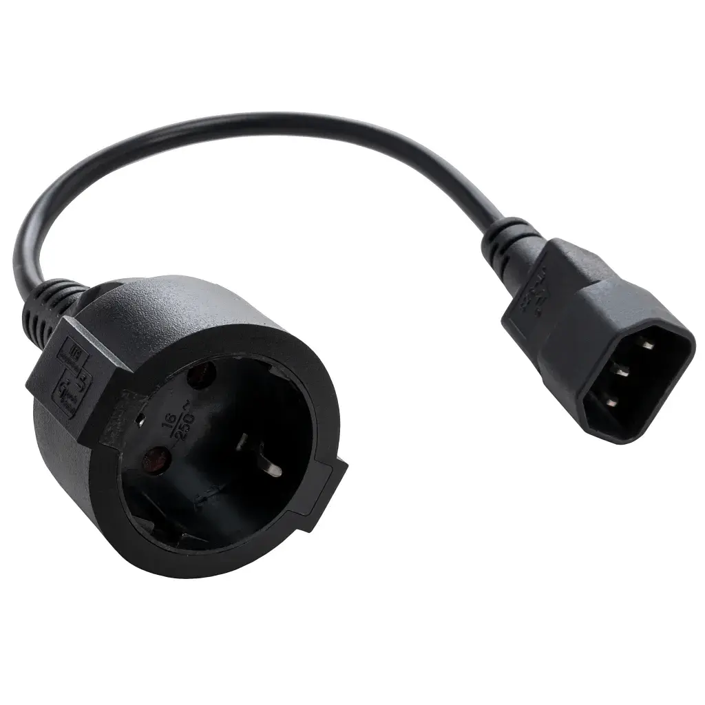 Кабель живлення C14 to Schuko 0.75mm2 Copper Vinga (VPCC14S75C)