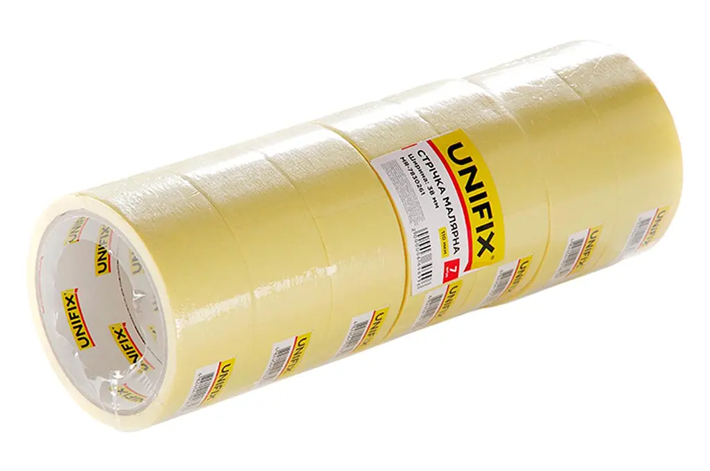 Лента малярная Unifix 38 мм x 20 м желтая (в упаковке 7 шт.) - фото 2