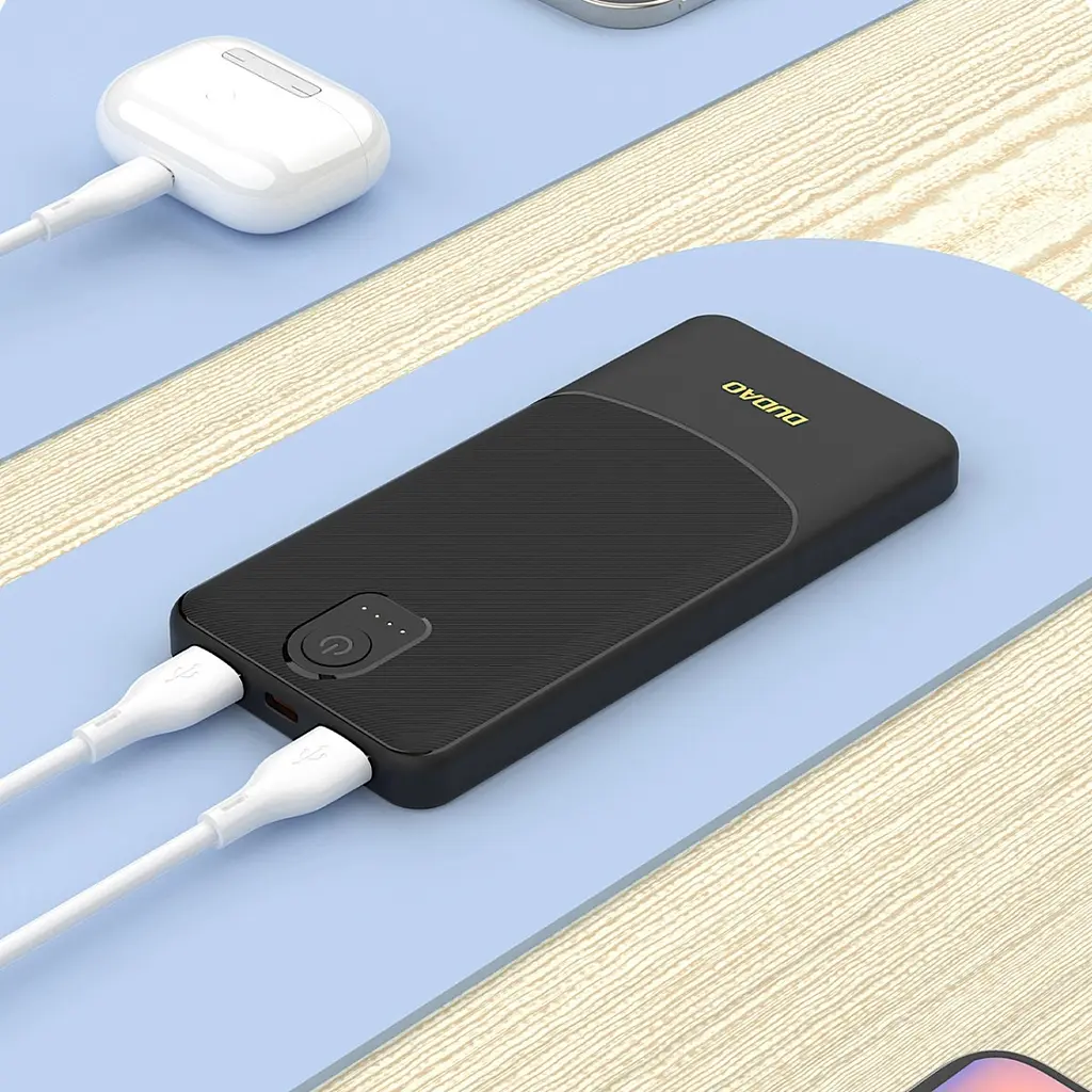 Універсальна мобільна батарея Dudao 10000mAh K10 12W 2xUSB-A,USB-C (IN) Чорний - фото 3
