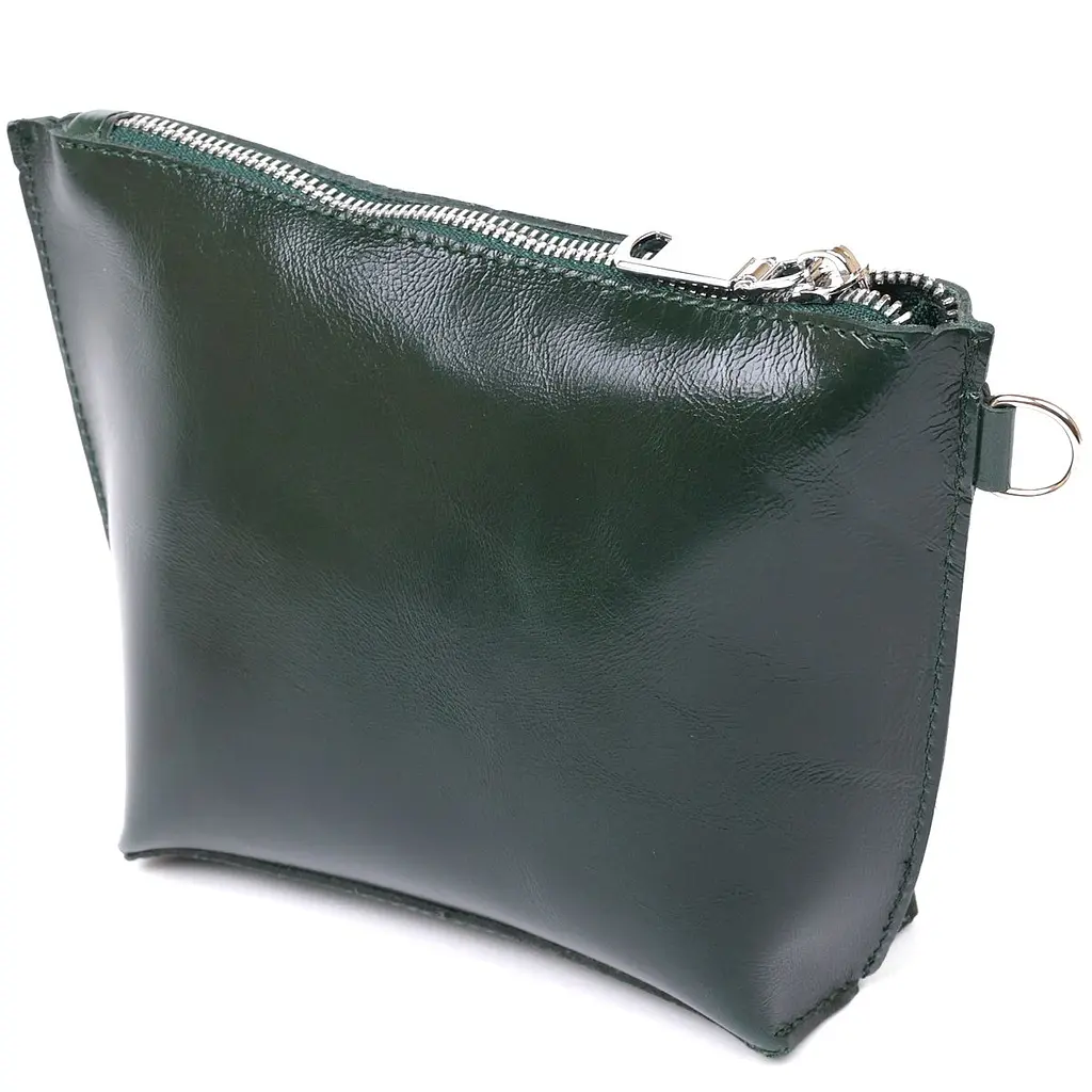 Практична шкіряна косметичка для жінок Shvigel 16411 зелена - фото 2