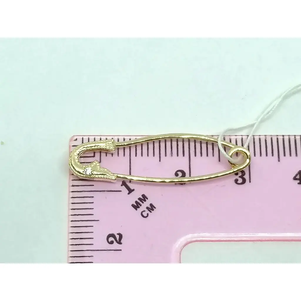 Золота брошка-шпилька Гаразд з фіанітами. 3583387 - фото 4