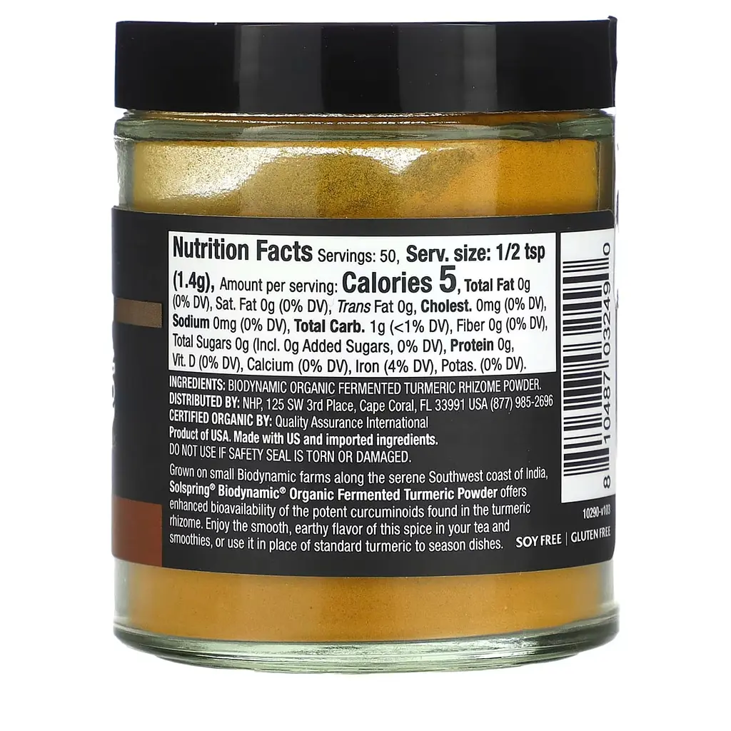 Куркума ферментована біодинамічний порошок Fermented Turmeric Powder Dr. Mercola Solspring 70 г - фото 2