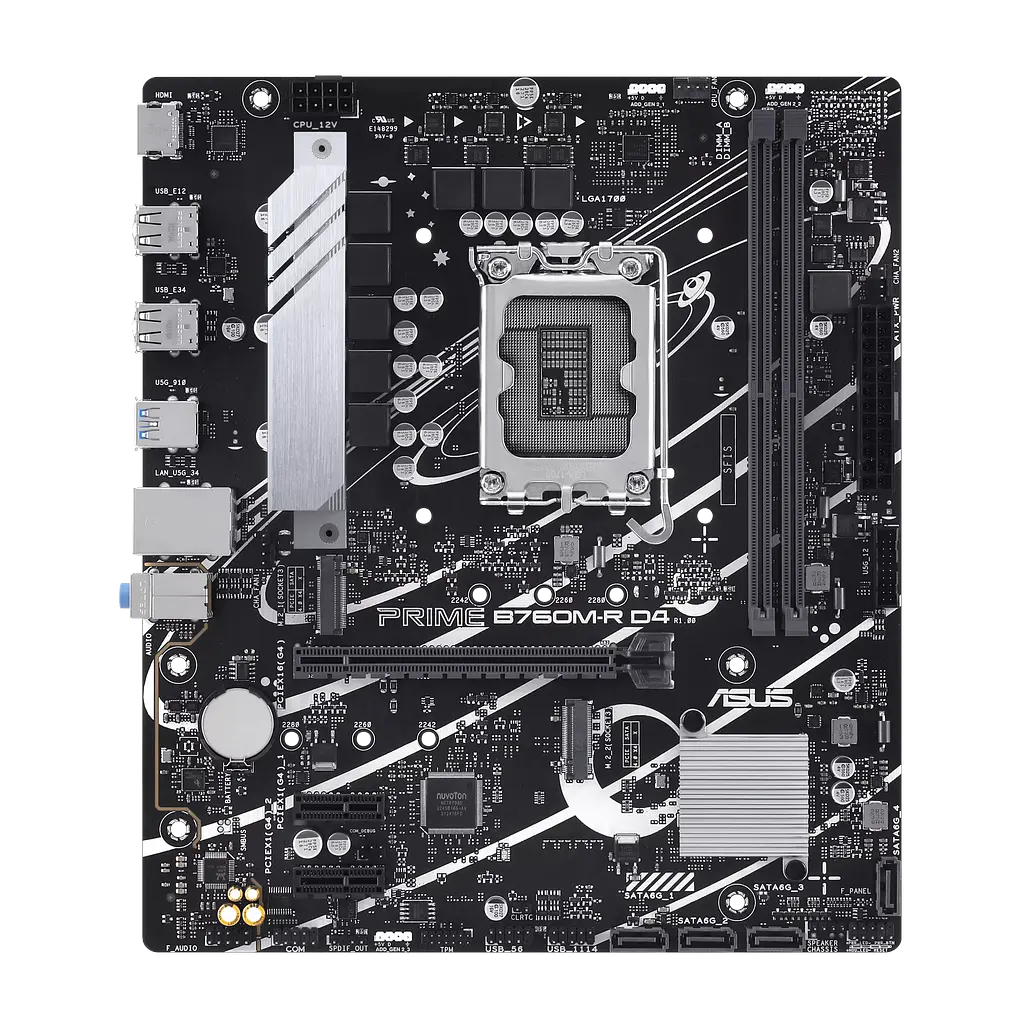 Материнська плата Asus B760M-R Prime D4 LGA 1700 (PRIME B760M-R D4) - фото 3