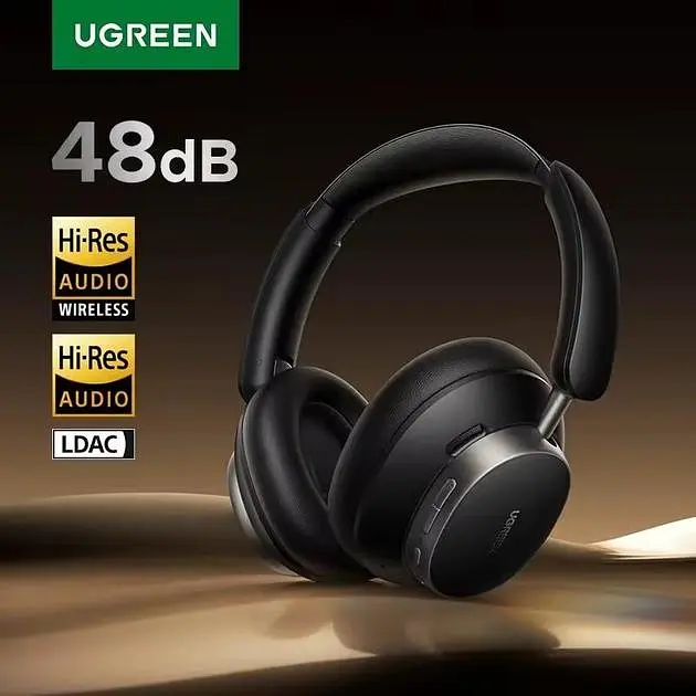 Навушники Ugreen Studio Pro 48dB ANC Wireless Active Noise Cancellation Hi-Res LDAC 120h 2025 (Black) - фото 2