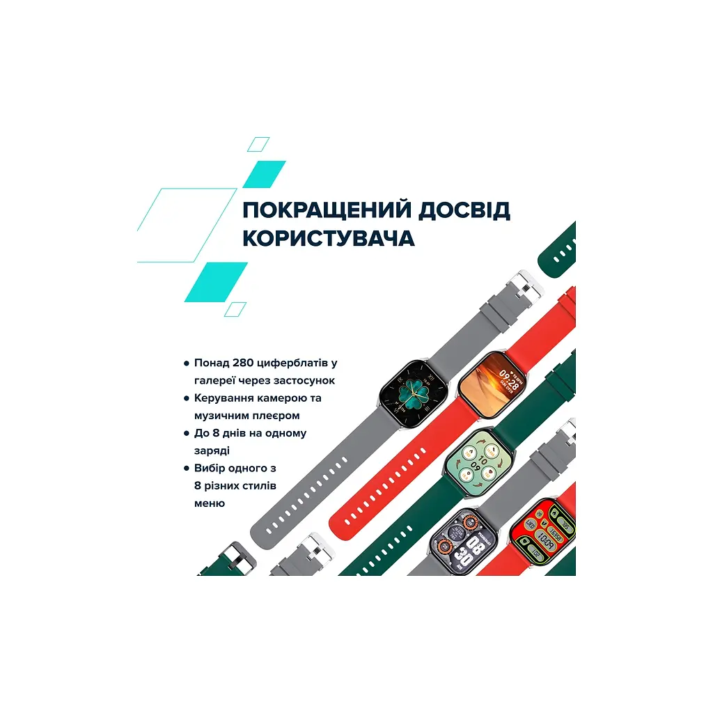 Смарт-годинник Canyon Chatter SW-58 BT-CALL Black Green (CNS-SW58BG) - фото 9