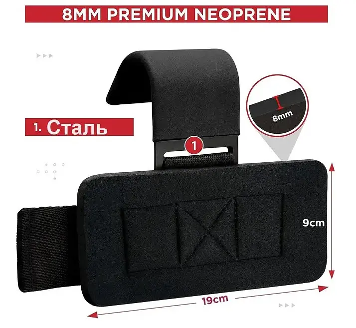 Гаки для тяги на зап'ястя RDX W5 Gym Hook Strap Red Plus (WAN-W5R+) - фото 4