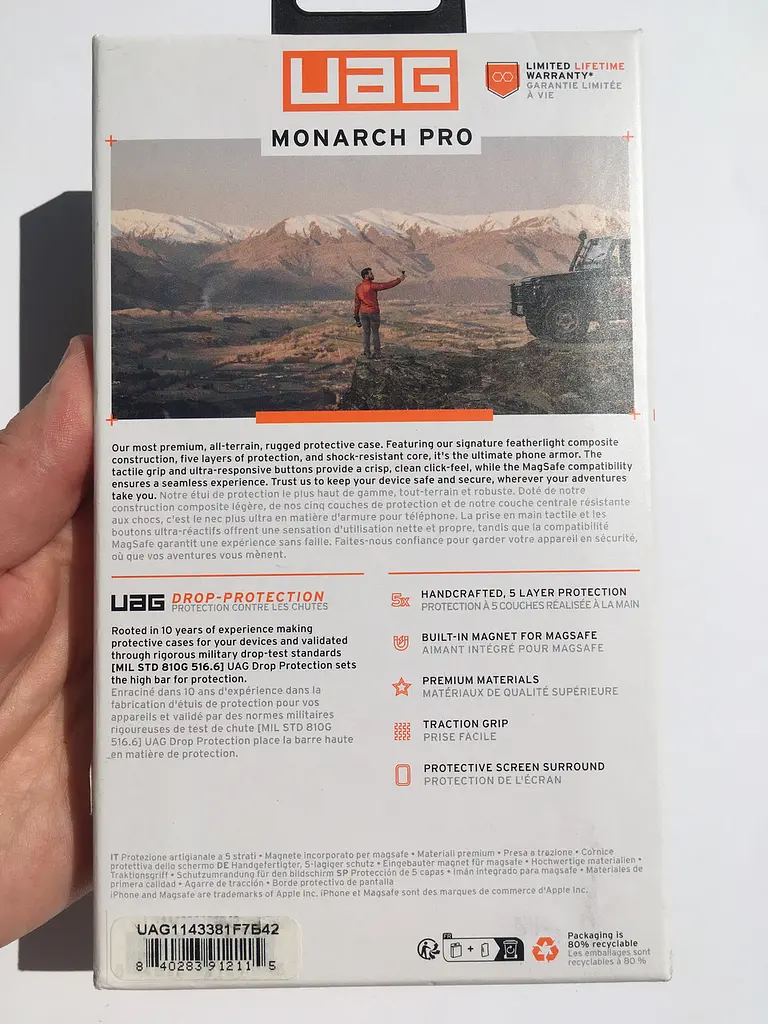 Протиударний чохол UAG Monarch Pro MagSafe для iPhone 15 Pro Max (6.7") Element Green 1143381F7B42 - фото 8
