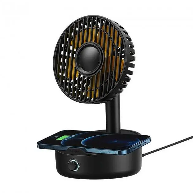 Вентилятор с беспроводной зарядкой Baseus HerXiaomit Wireless Charger with oscillating fan WXYZ-B01 Black - фото 7