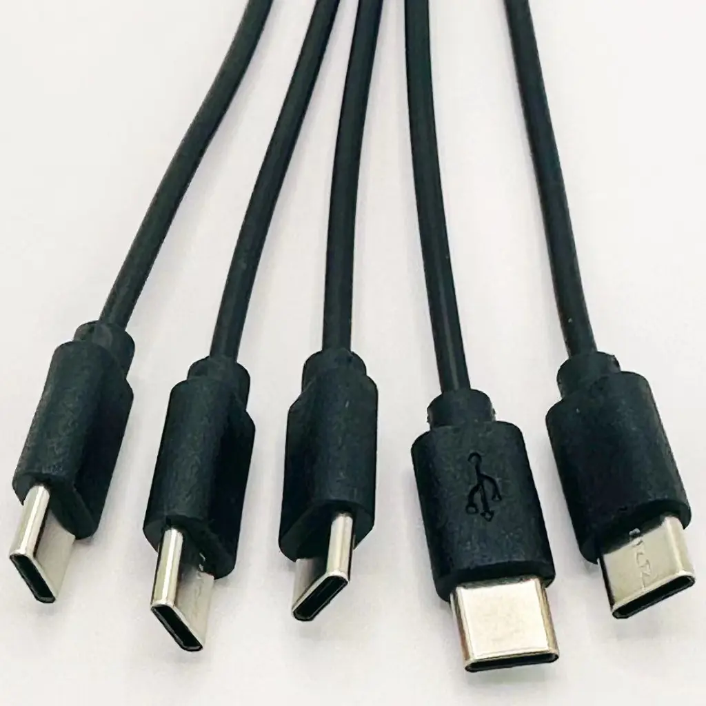 Кабель спліттер для заряджання та живлення Digital USB-5 Type-C 2A 20 см Чорний (A5C-02mB) - фото 2