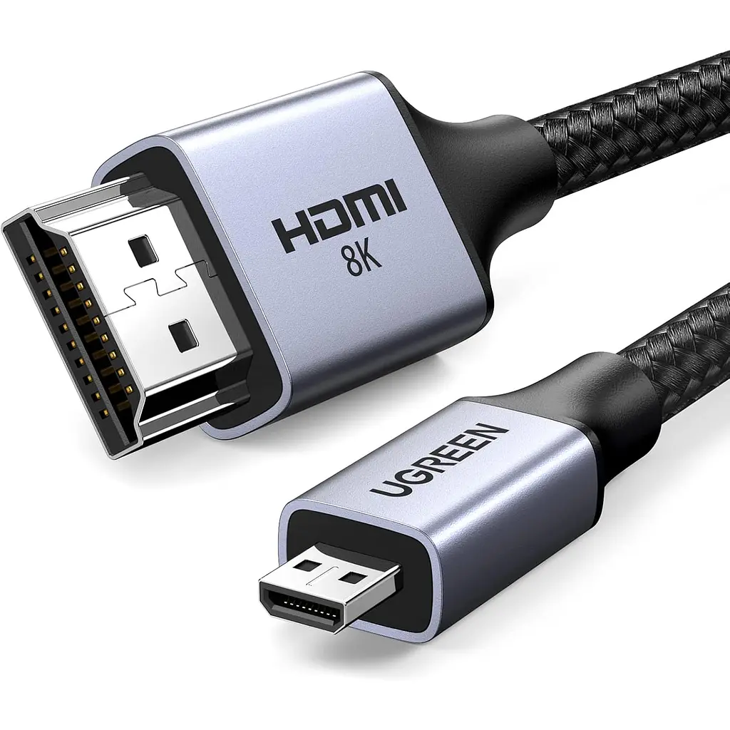 Відеокабель UGREEN HD164 Micro HDMI - HDMI 2.1 8K 60 Гц 1 м чорний (15516)