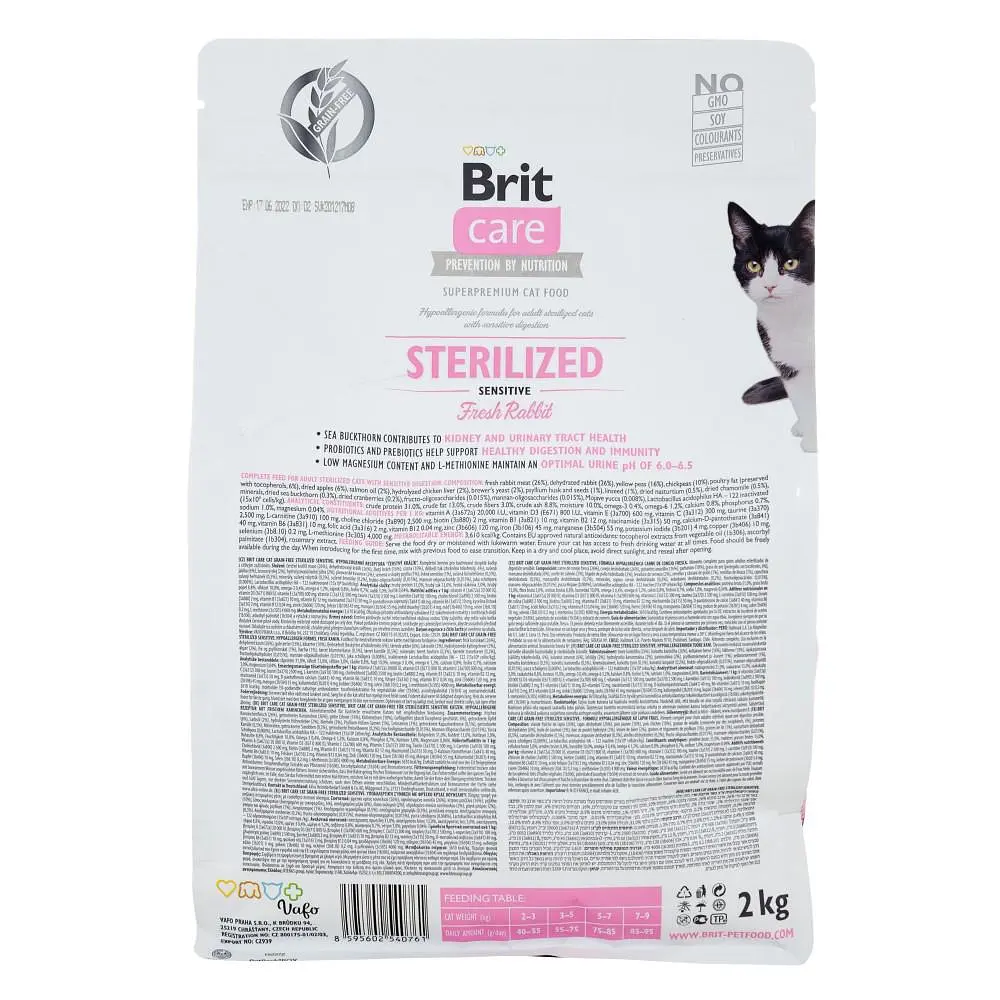 Сухой корм Brit Care Cat GF Sterilized Sensitive 2 кг для стерилизованных кошек - фото 3