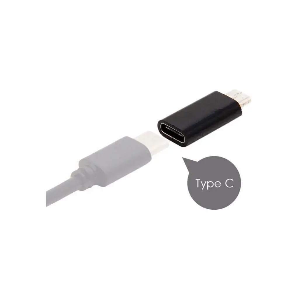 Перехідник Lapara Micro USB Male to USB 3.1 Type-C Female black (LA-MaleMicroUSB-TypeC-Female black) - фото 2