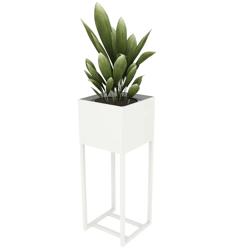 Вазон-кашпо для квітів Nice & Cozy Stand 30x30x80 см на підставці білий