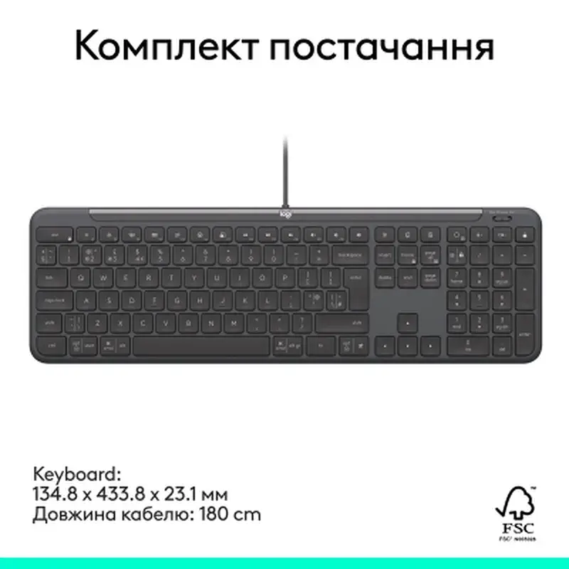 Клавіатура Logitech Signature Slim K620 for Business USB-C UA Graphite (920-013333) - фото 8