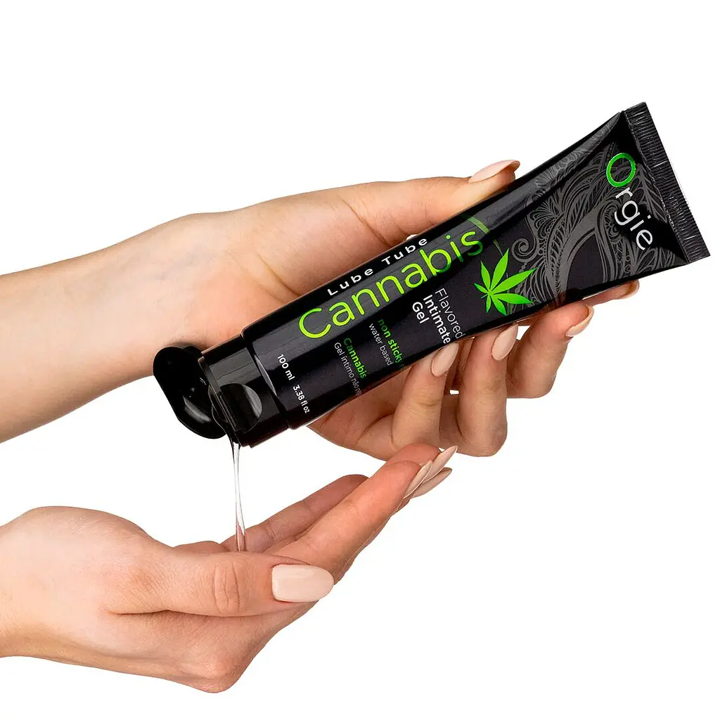 Лубрикант на водній основі Orgie Lube Tube Cannabis, 100 мл, їстівний, з олією насіння конопель - фото 2