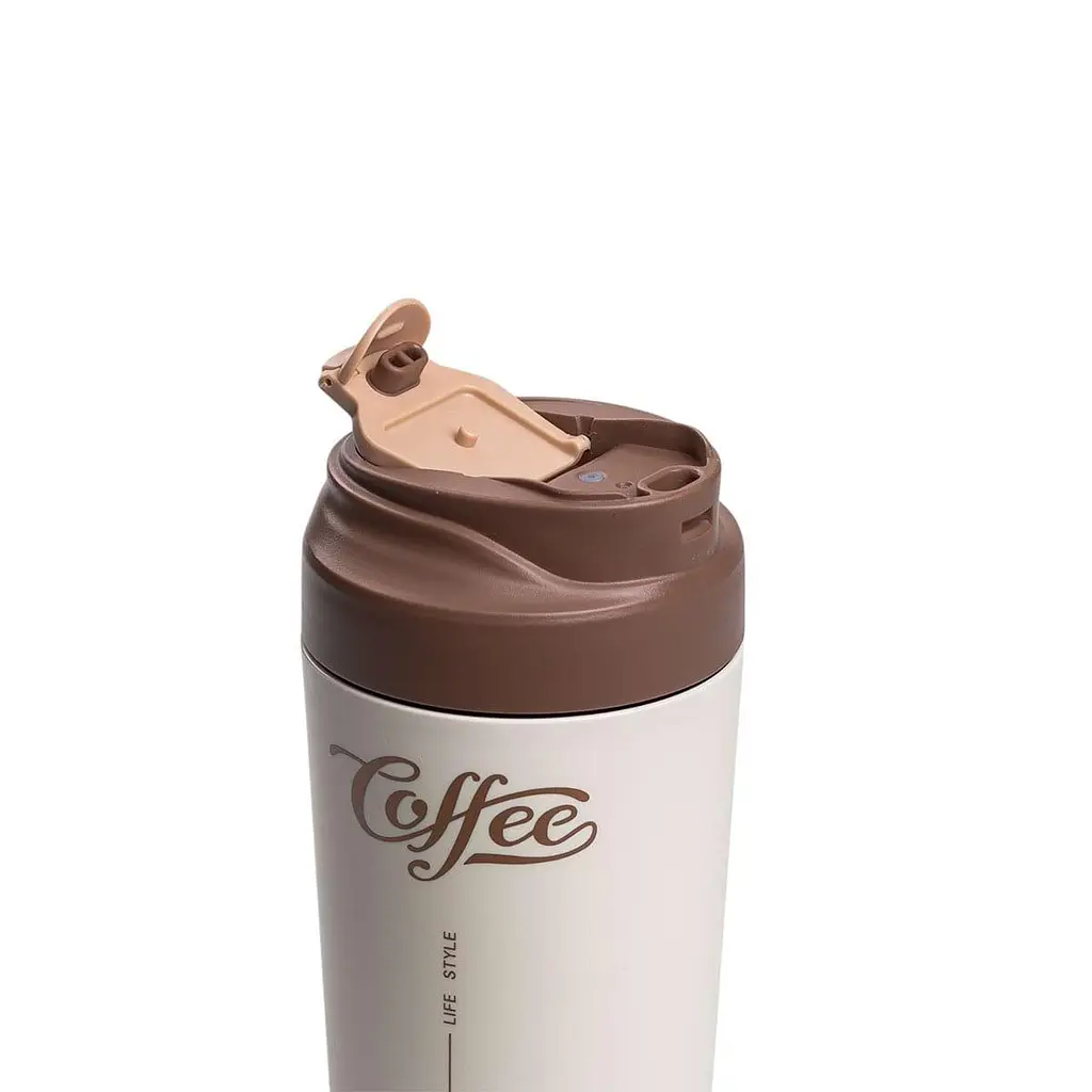 Термочашка Coffee 480 мл з керамічною колбою, коричневий Yiwu HP-14-14BR - фото 11