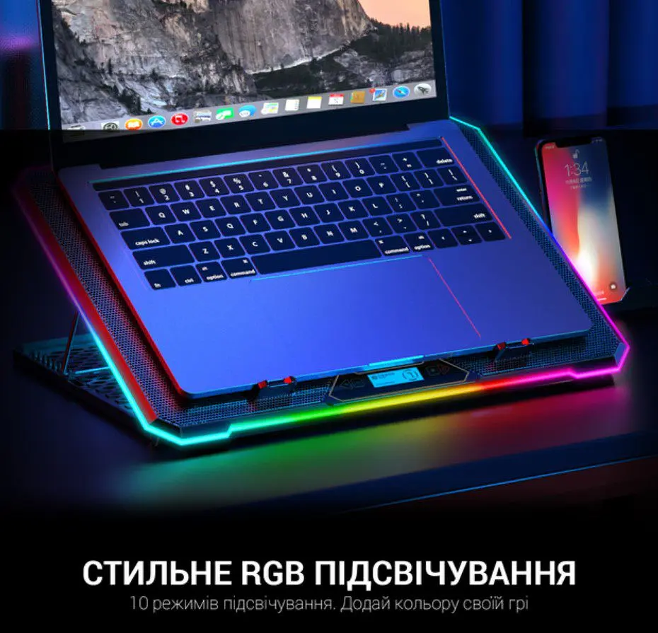 Охолоджувальна підставка для ноутбука до 17,3 дюймів GamePro GPCP-940 6xfans - фото 10