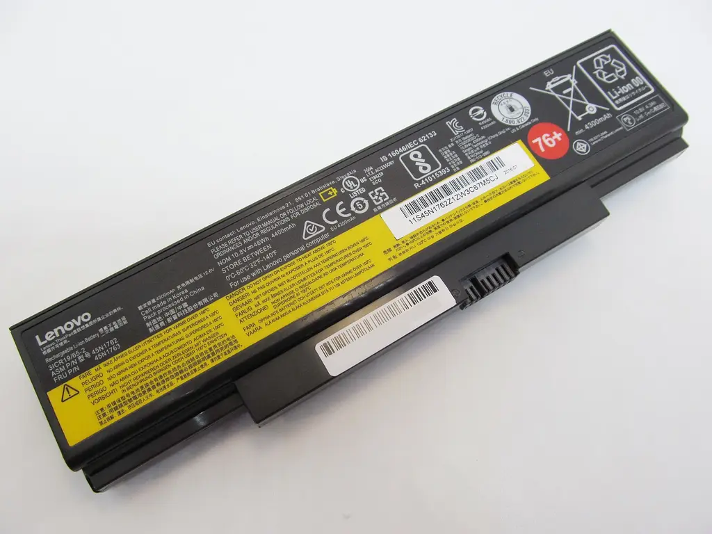 Акумулятор для ноутбука Lenovo ThinkPad E550 45N1762 (76+), 4400 mAh (48Wh), 6cell, 10.8V, Li-ion, чорний - фото 2