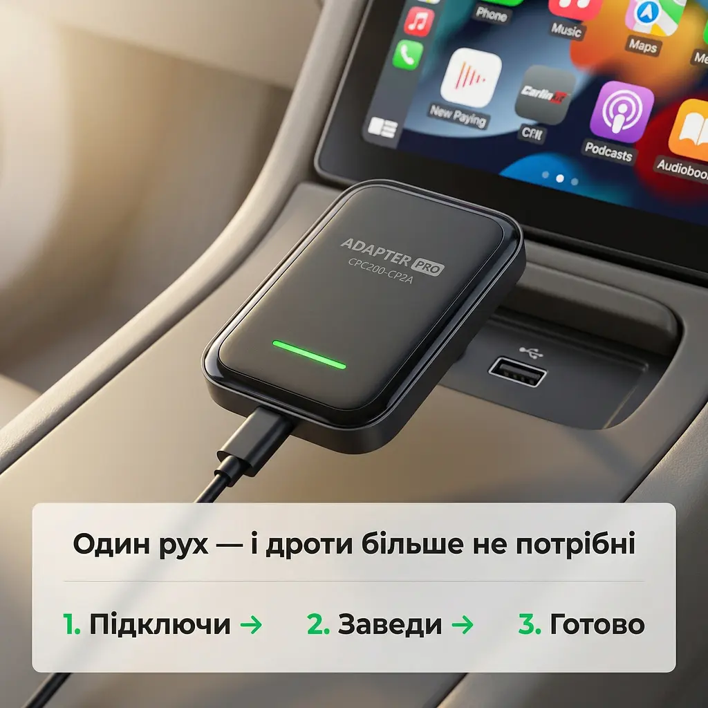 CarlinKit CP2A PRO YouTube, Netflix і TikTok на екрані авто, бездротовий адаптер CarPlay та Android Auto - фото 2