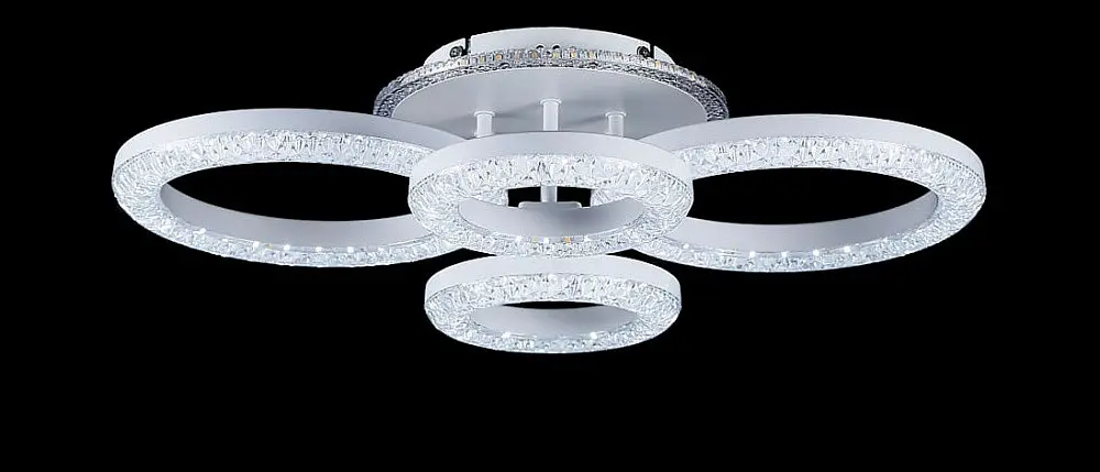 Люстра стельова LED Splendid Ray L2722/2+2, 4 лампи, білий, сучасний стиль, з пультом, димер, 15 см висота, 57 см діаметр - фото 3