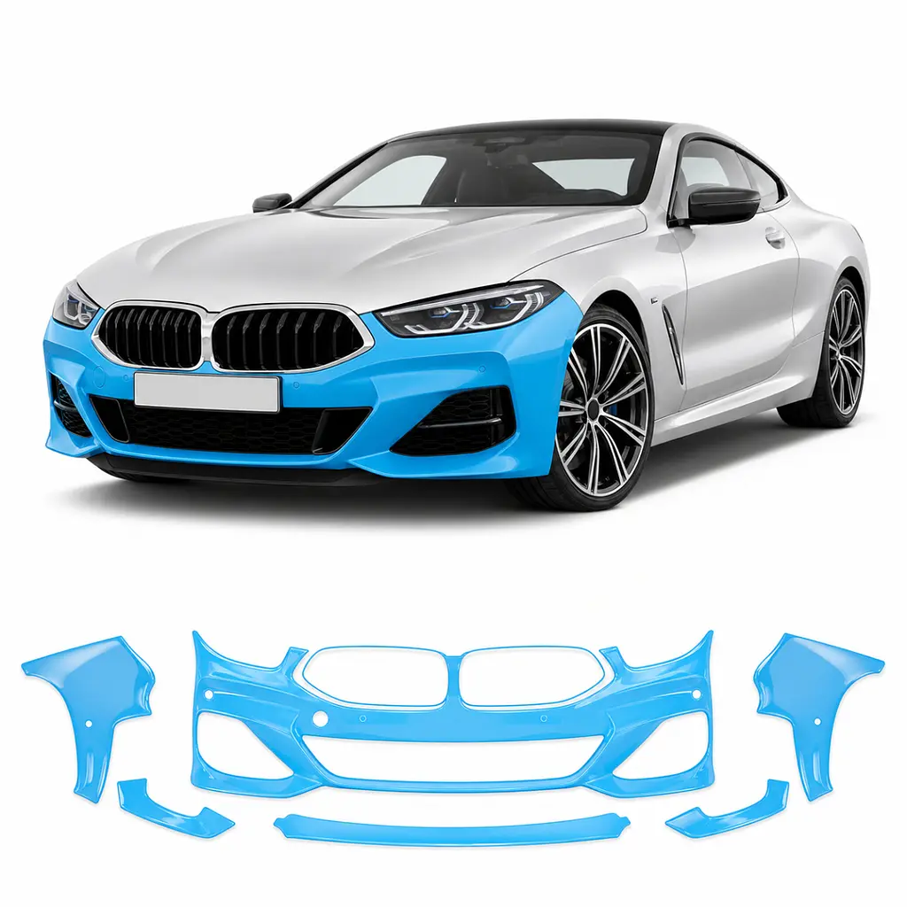 Антигравійна захисна бронеплівка за лекалами для BMW 8 Series G15/G14/G16 2018-2022 - передній бампер