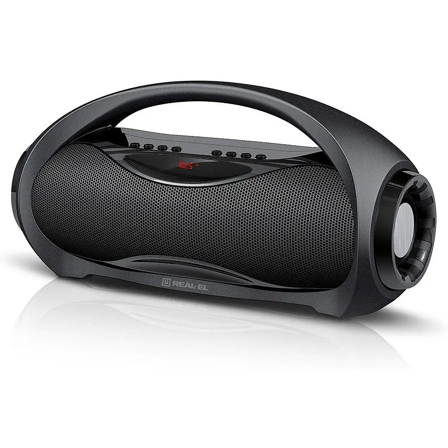 Портативная Bluetooth колонка бумбокс REAL-EL X713 Black - фото 3
