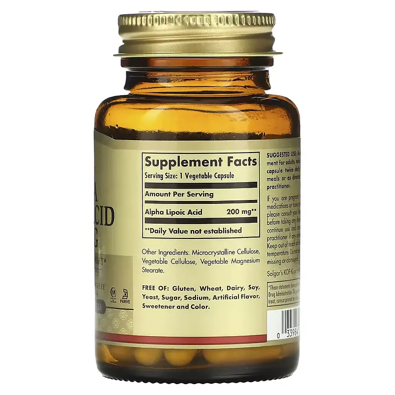 Альфа-Ліпоєва Кислота Alpha Lipoic Acid 200 мг - 50 вег. капсул - фото 2