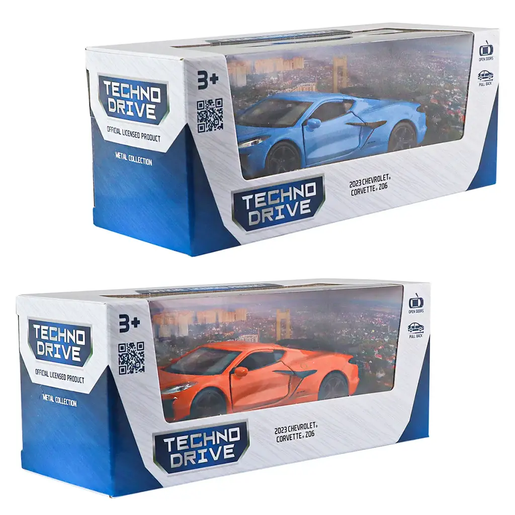 Автомодель - Chevrolet Corvette Z06 2023 (помаранчевий, світло-блакитний), в асортименті - фото 7