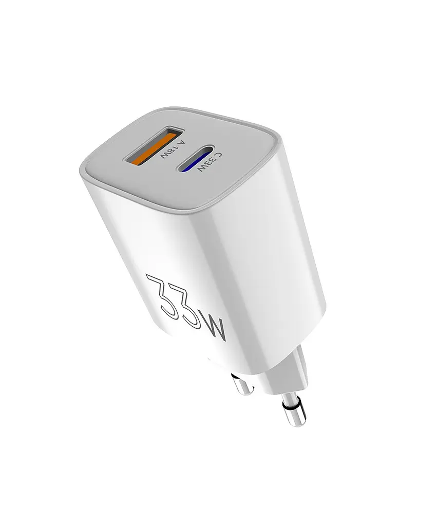 Мережевий зарядний пристрій Sigma mobile X-power 33W GaN, PD, QC (1xUSB-C + 1xUSB-A) Білий (PS33-01) - фото 5